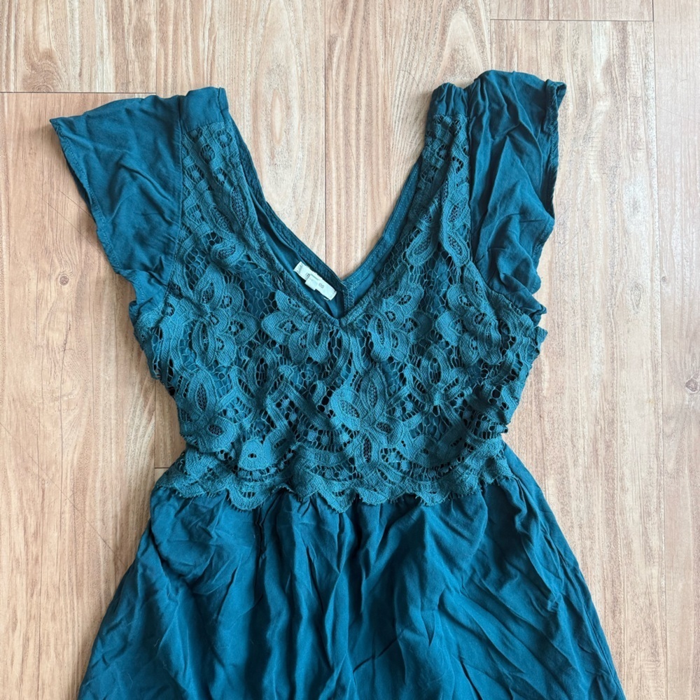 Maurices Teal Lace Skater Dress - Picture 5 of 8